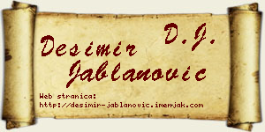 Desimir Jablanović vizit kartica